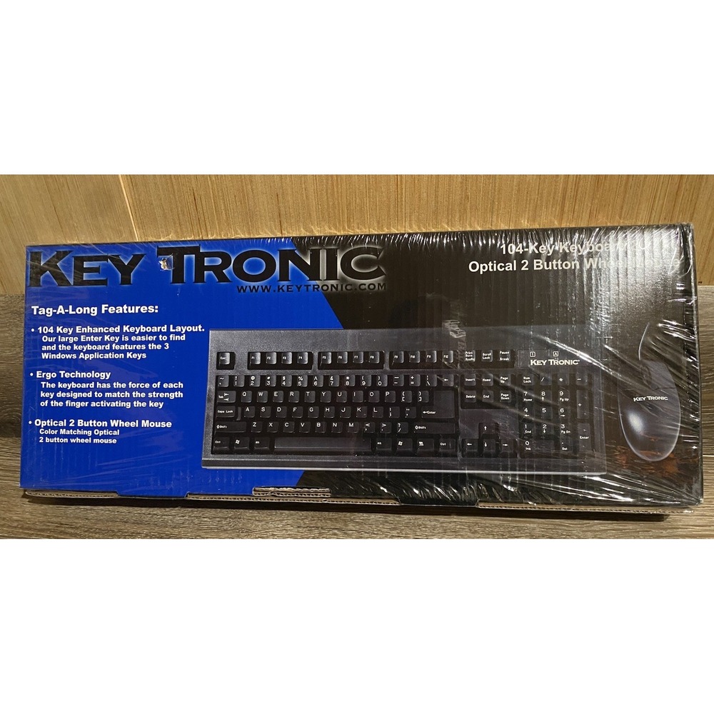 Key Tronic Keytronic KT800PS2 104-Key Mechanical Keyboard Black NIB Sealed